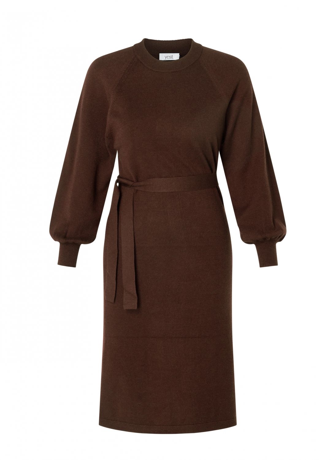 Yest Curve Knit dress m Red Brown A006870