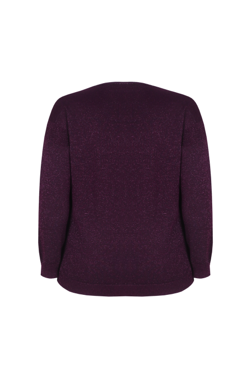 Exxcellent Kirsten gebreide pullover Warm Aubergine 26WJE01