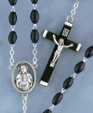 Black Coco Bead Rosary