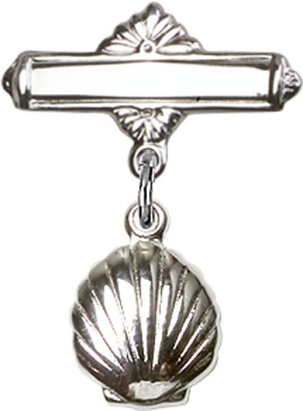 Baptismal Shell-Shaped Baby Badge Pin