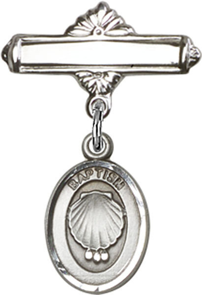 Baptismal Shell Baby Badge Pin