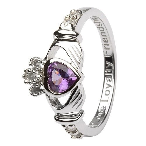 Claddagh June Birthstone Ring