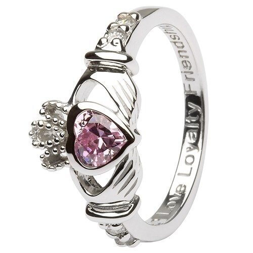 Claddagh October Birthstone Ring