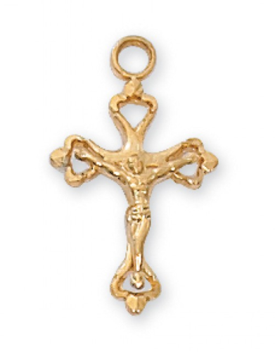 Gold Plated Fancy Crucifix on a 16&quot; Gold Plated Chain