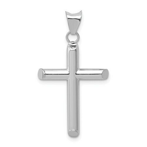 14kt. White Gold Polished Hollow Cross Pendant