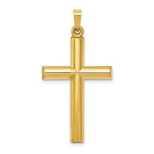 14kt Gold Tube Cross Pendant (Large)