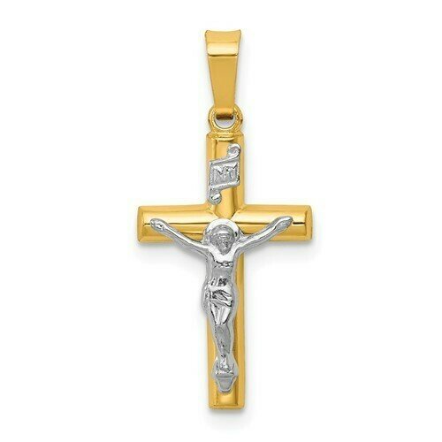 14kt. Gold Crucifix Two-Tone Pendant (Very Small)