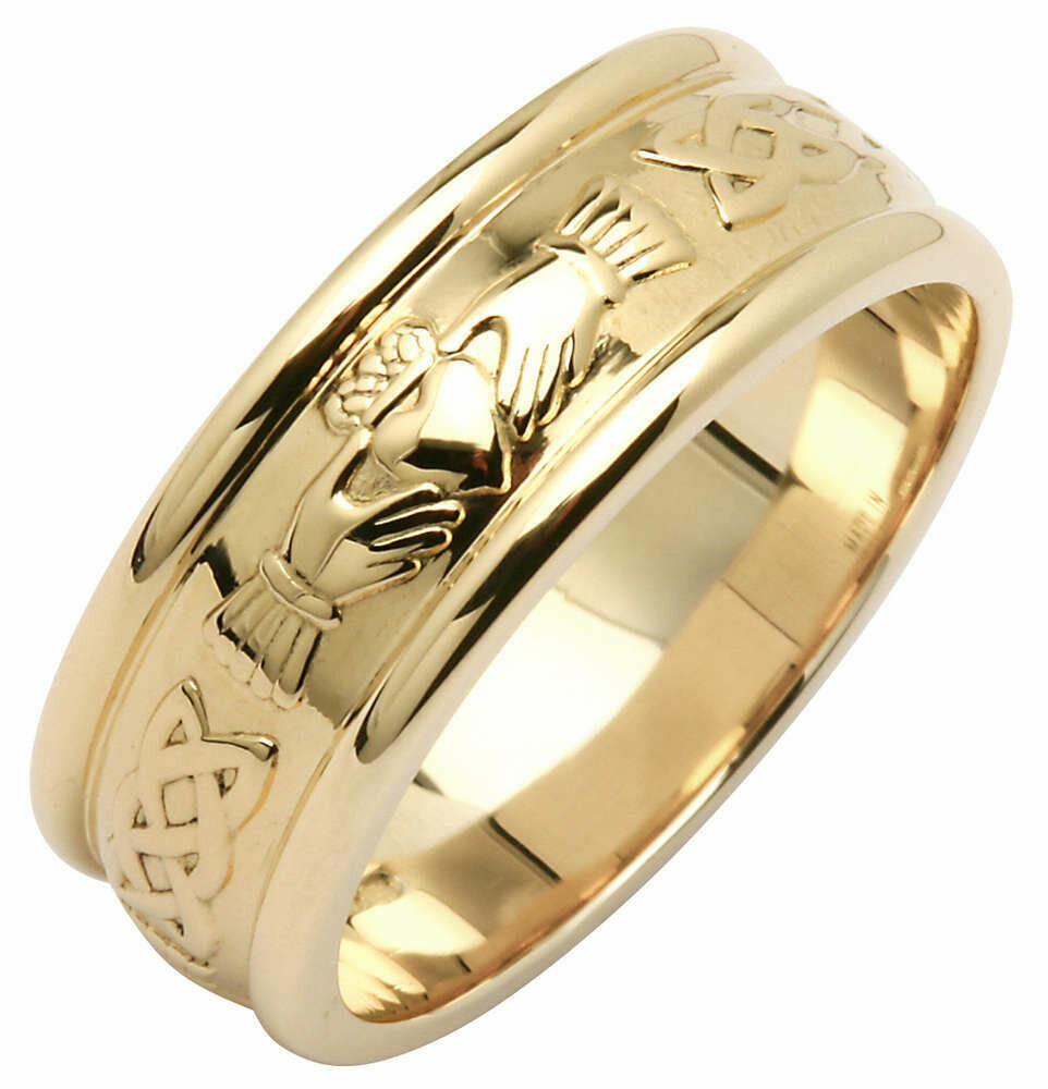 Ladies 14kt Gold Wide Claddagh/Celtic Corrib Wedding Band