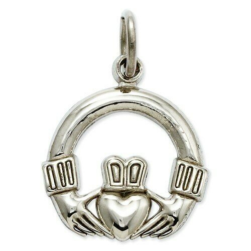 14kt White Gold Claddagh Pendant