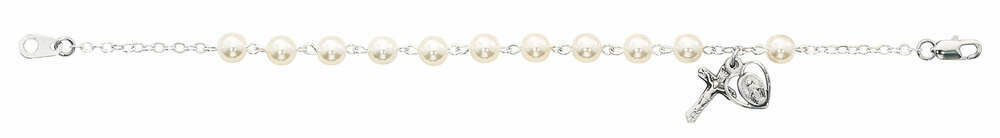 Adult Glass Pearl Rosary Bracelet