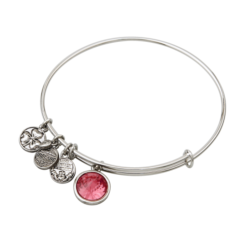 Silver Tone October Charm Bangle