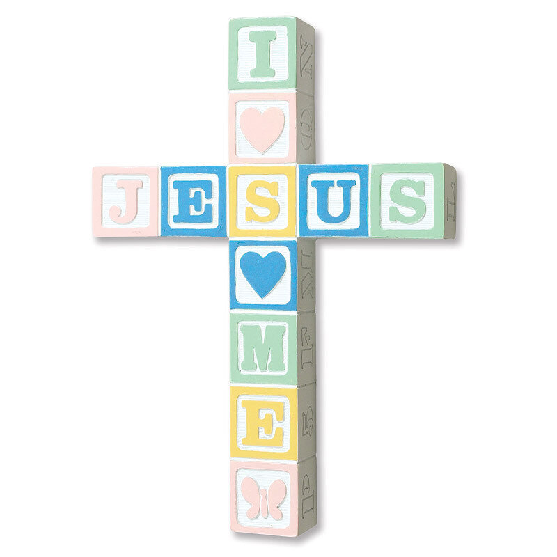 "Jesus Loves Me" Wall Cross - Pastel