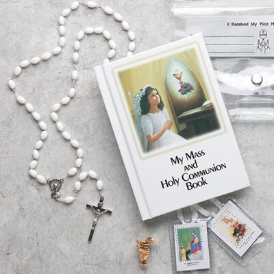 First Holy Communion Laminated Hard Cover Book Gift Set- Girl