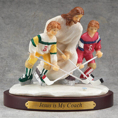 Jesus and Hockey Figurine