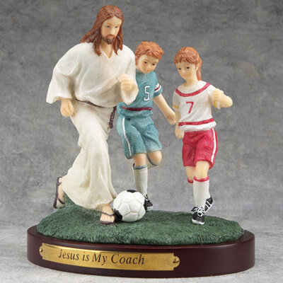 Jesus and Soccer Figurine
