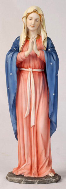 11.75" Praying Virgin, Hand-Painted Colors