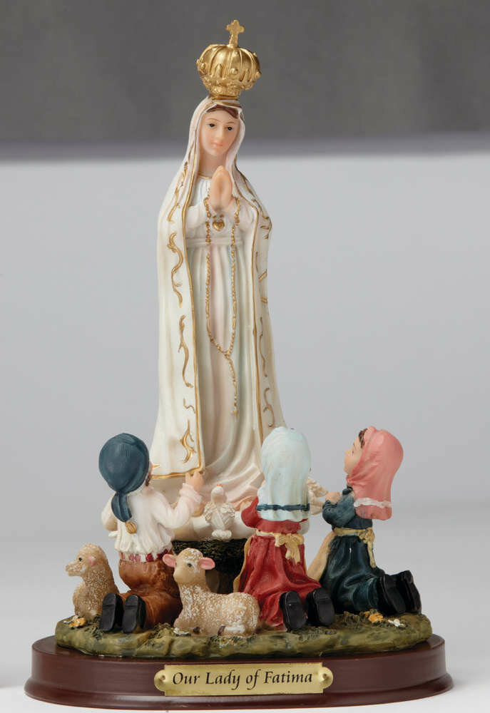 8" Our Lady of Fatima with Children Statue