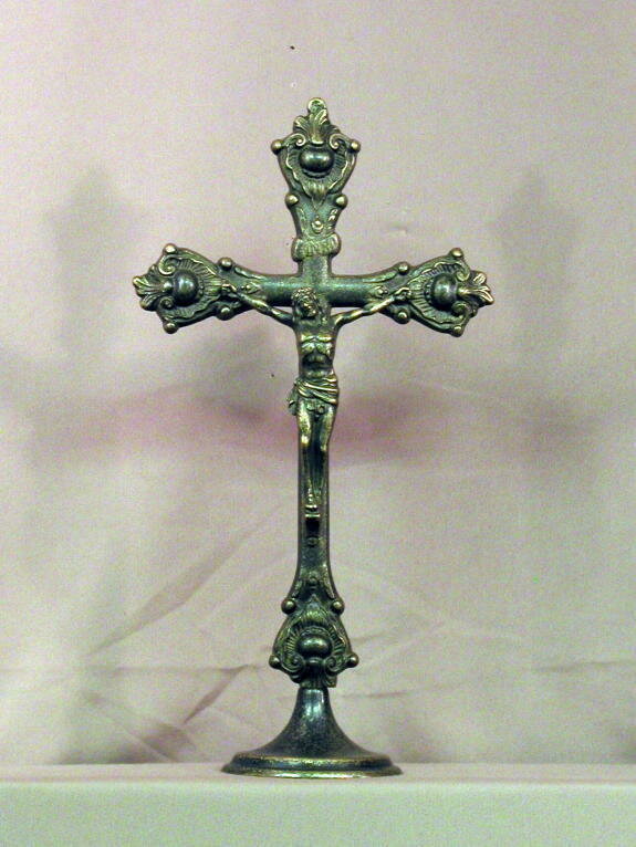 Standing Antique Brass Crucifix