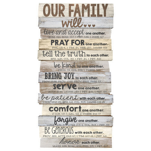 Our Family Stacked Wood Plaque