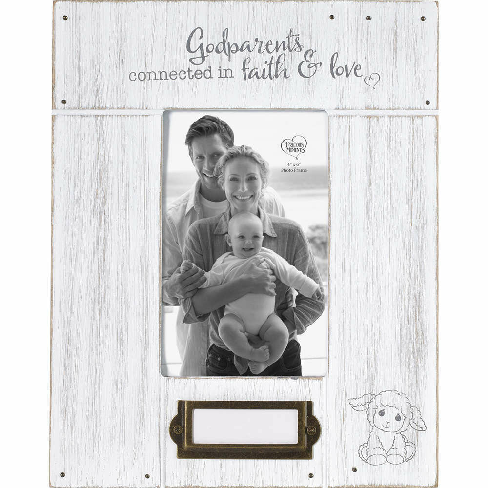 &quot;Godparents: Connected In Faith And Love&quot; Wooden Photo Frame Disc.