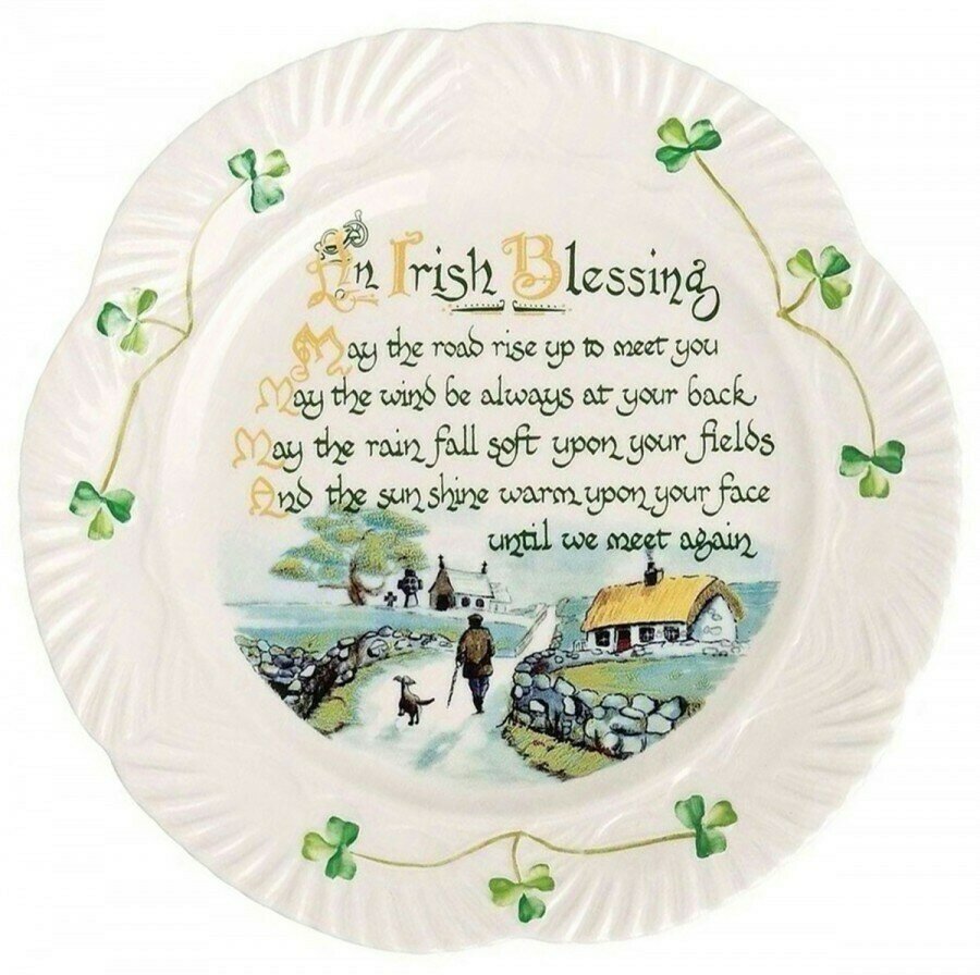 Belleek Harp Irish Blessing Plate