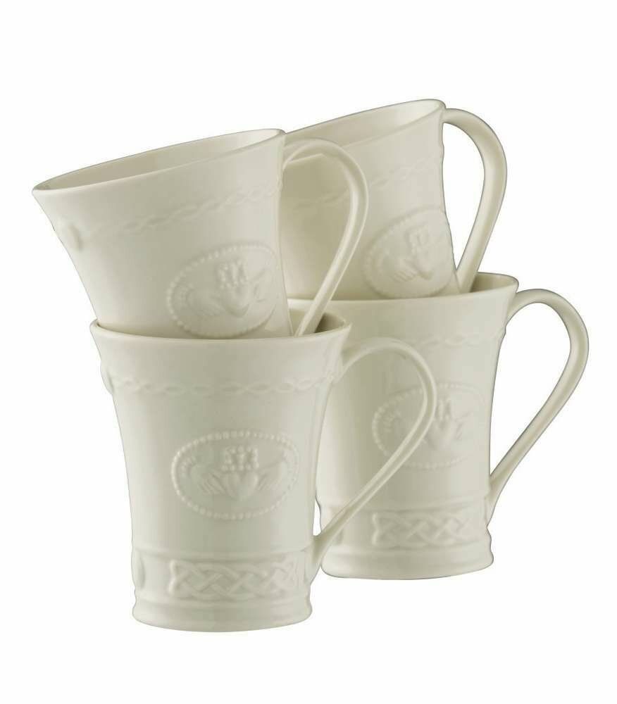 Belleek Claddagh Mugs (Set of 4)