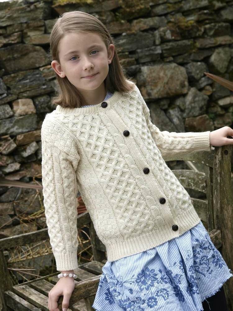 Child's Cardigan Aran Wool Sweater