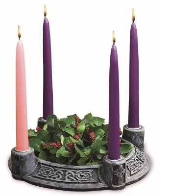 Celtic Advent Wreath - Stone-look (candles included)