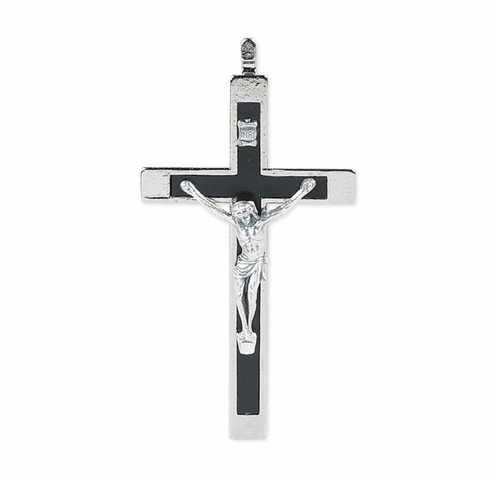 2  3/4" Black Inlay Crucifix
