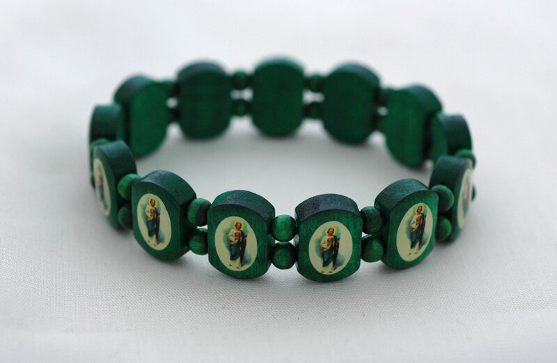 Brazilian Wood Bracelet-  St. Jude, Green