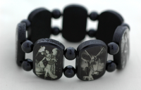 Brazilian Wood Bracelet- 7 Angels, Black and White Pictures