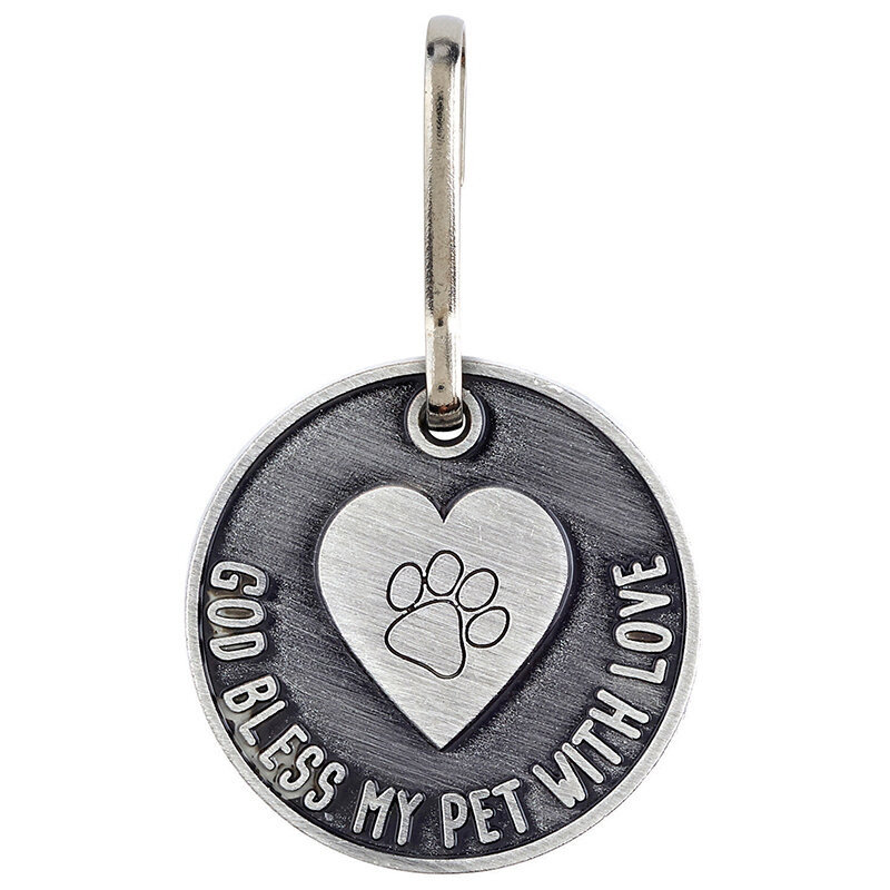 Heart- God Bless My Pet With Love, Pet Medal