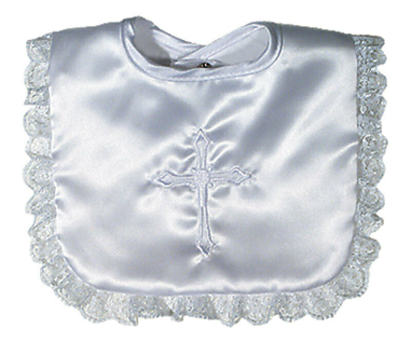 Satin Christening Girl Bib