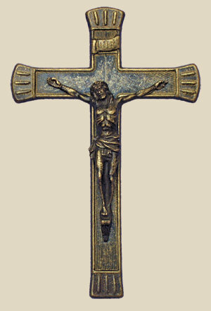 Antique Brass Crucifix- 7.5"