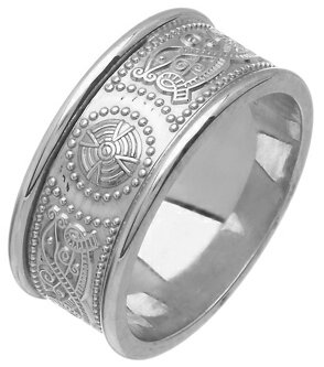 Ladies 14kt Gold Medium with Rims An Ri Wedding Band