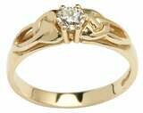 14kt Yellow Gold Trinity Solitaire Ring (1 x .25ct.) Brilliant Cut Diamond, Choose Ladies Size: 5