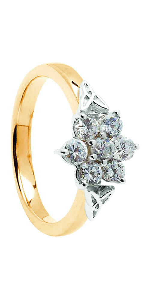 14kt Gold .86cts Cluster Diamond Engagement Ring