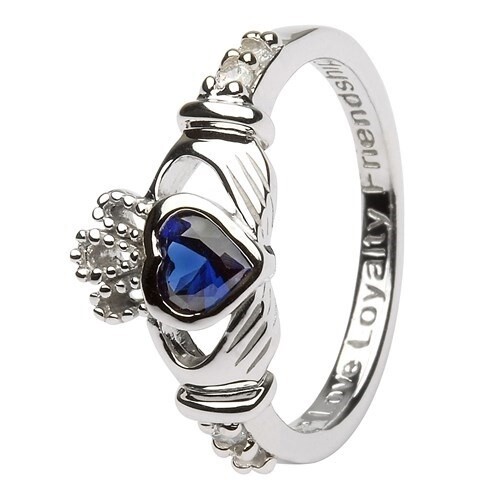 Claddagh September Birthstone Ring