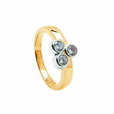 14kt Gold 3 Stone Diamond 3 x 0.16cts Engagement Ring