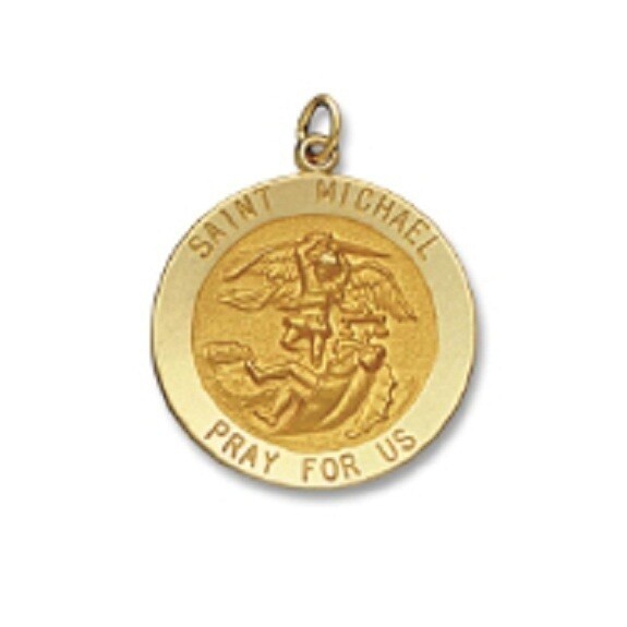 14kt Solid Yellow Gold Medal of Your Choice 1&quot; Diameter (Size 5)