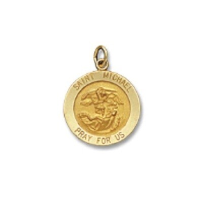 3/4" Diameter 14kt Solid Gold Medal of Your Choice