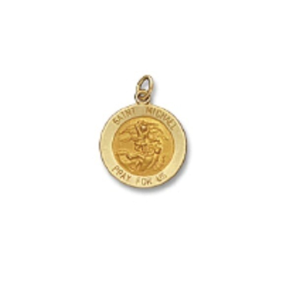14kt Solid Gold Medal of Your Choice 5/8&quot; Diameter (Size 2)