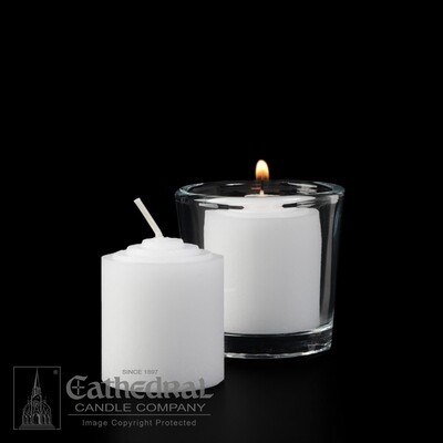 10-Hour Straight Side Votives- Box of 72 Candles