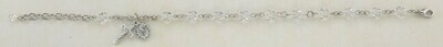 Youth Swarovski Crystal Clear Round Shaped Rosary Bracelet