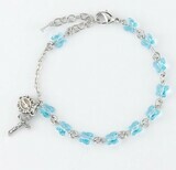 Youth Crystal Aqua Butterfly Rosary Bracelet