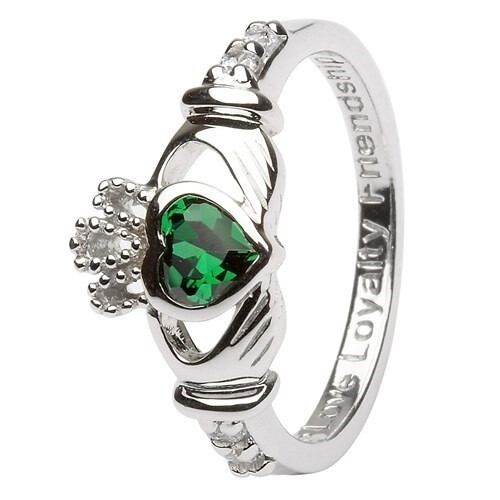 Claddagh May Birthstone Ring