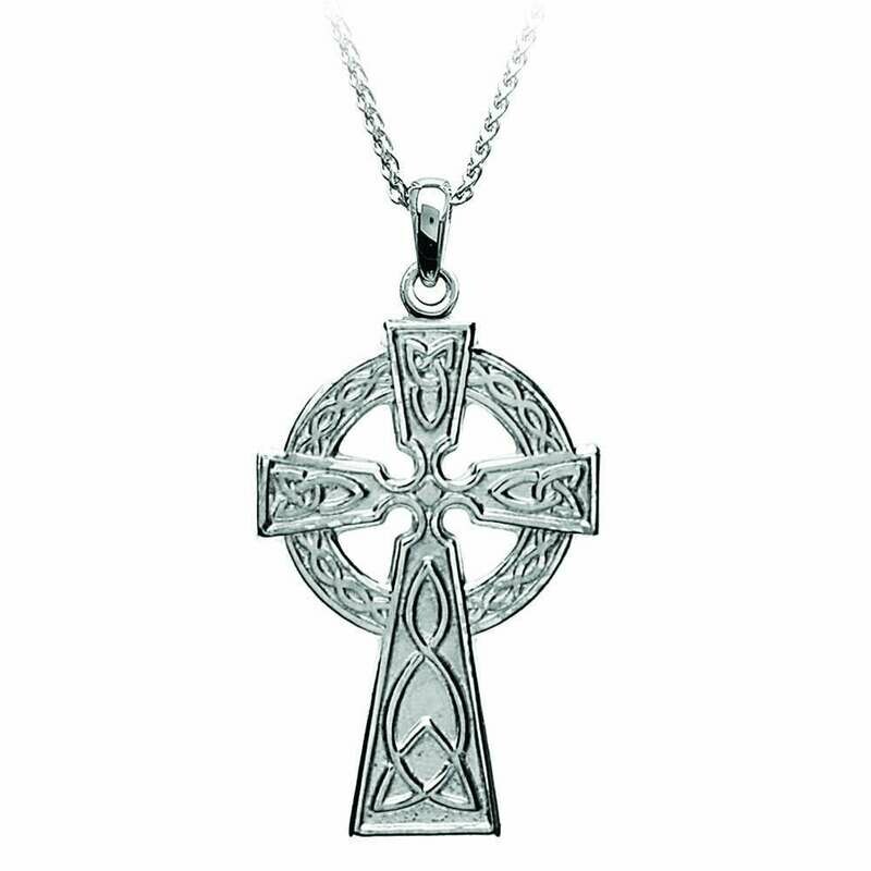 Sterling Silver Two Sided Celtic Cross- Extra Small on a 18" Sterling Silver Chain Sterling Silver Two Sided Celtic Cross- Extra Small on a 18" Sterling Silver Chain