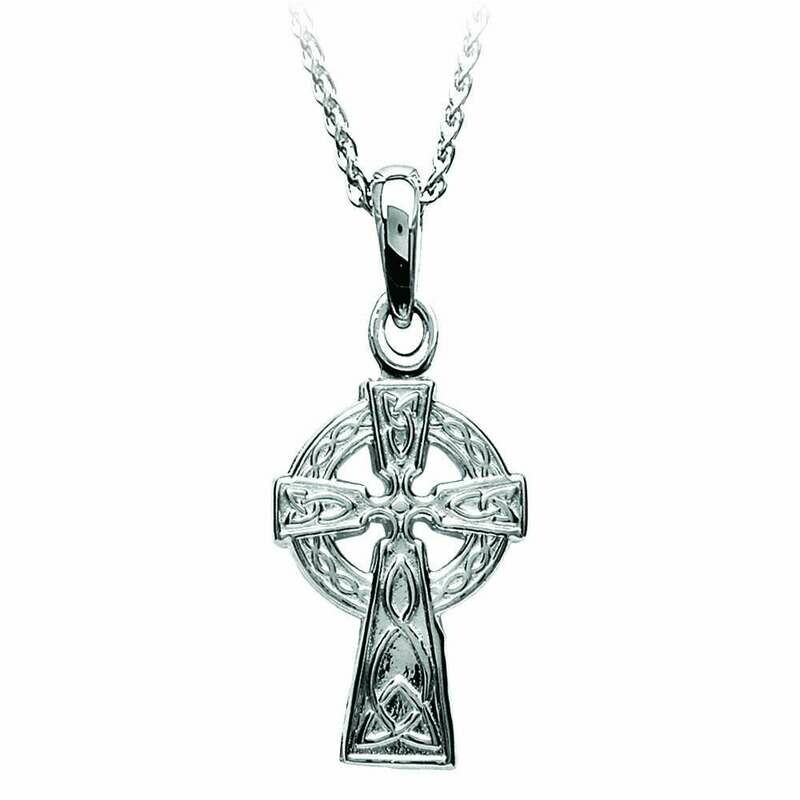 Sterling Silver Traditional Celtic Cross- Extra Small on a 18&quot; Sterling Silver Chain