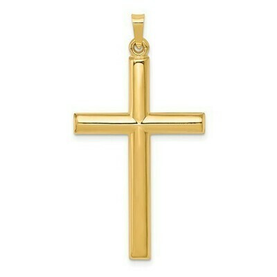 14kt. Gold Tube Cross Pendant (Extra-Large)