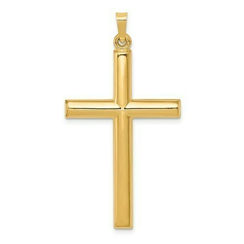 14kt Gold Tube Cross Pendant (Extra-Large)
